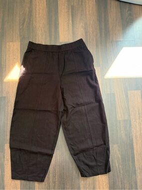 Zara Dark Brown Ribbed Cuff Pants
